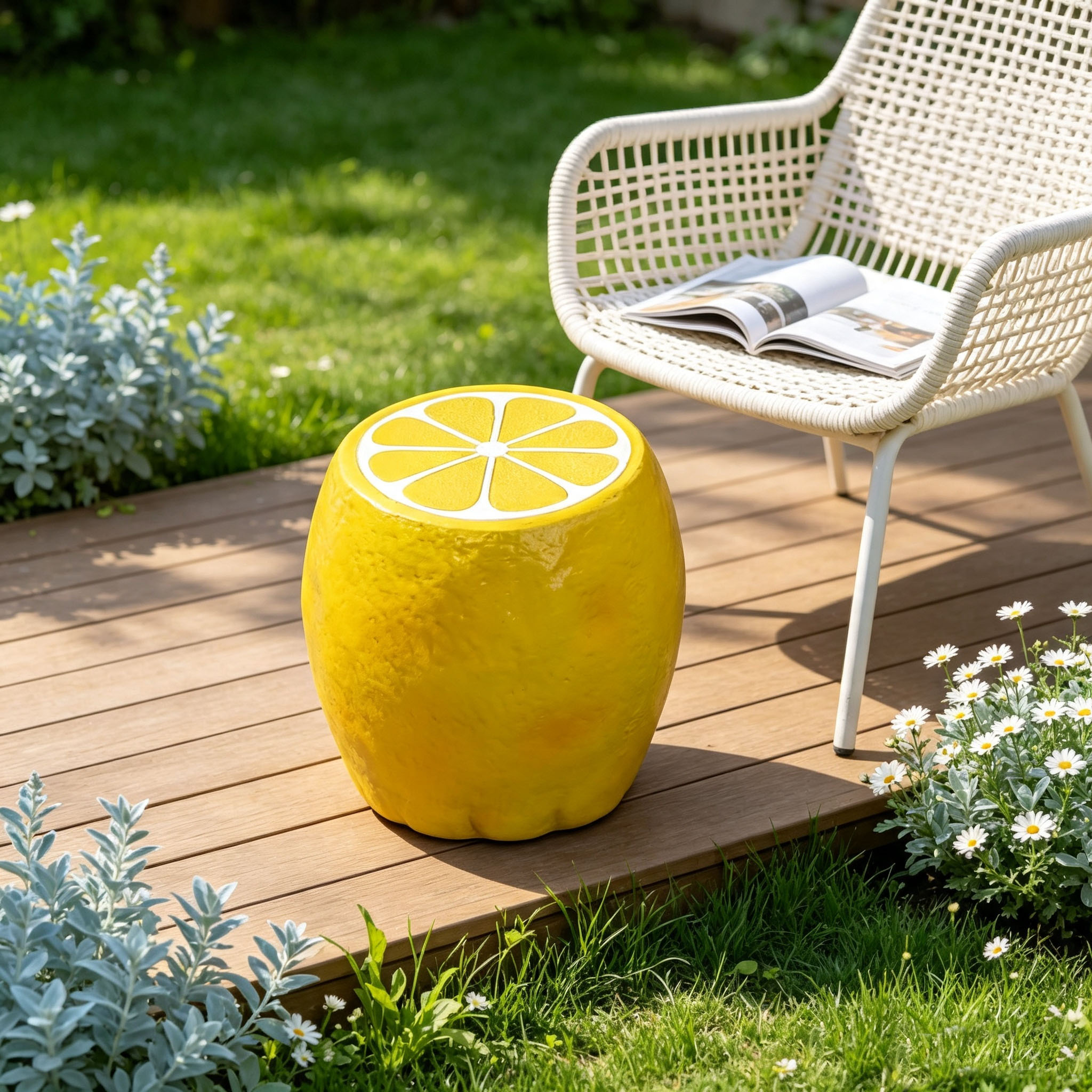 Lemon Fruit Stool Resin Stool