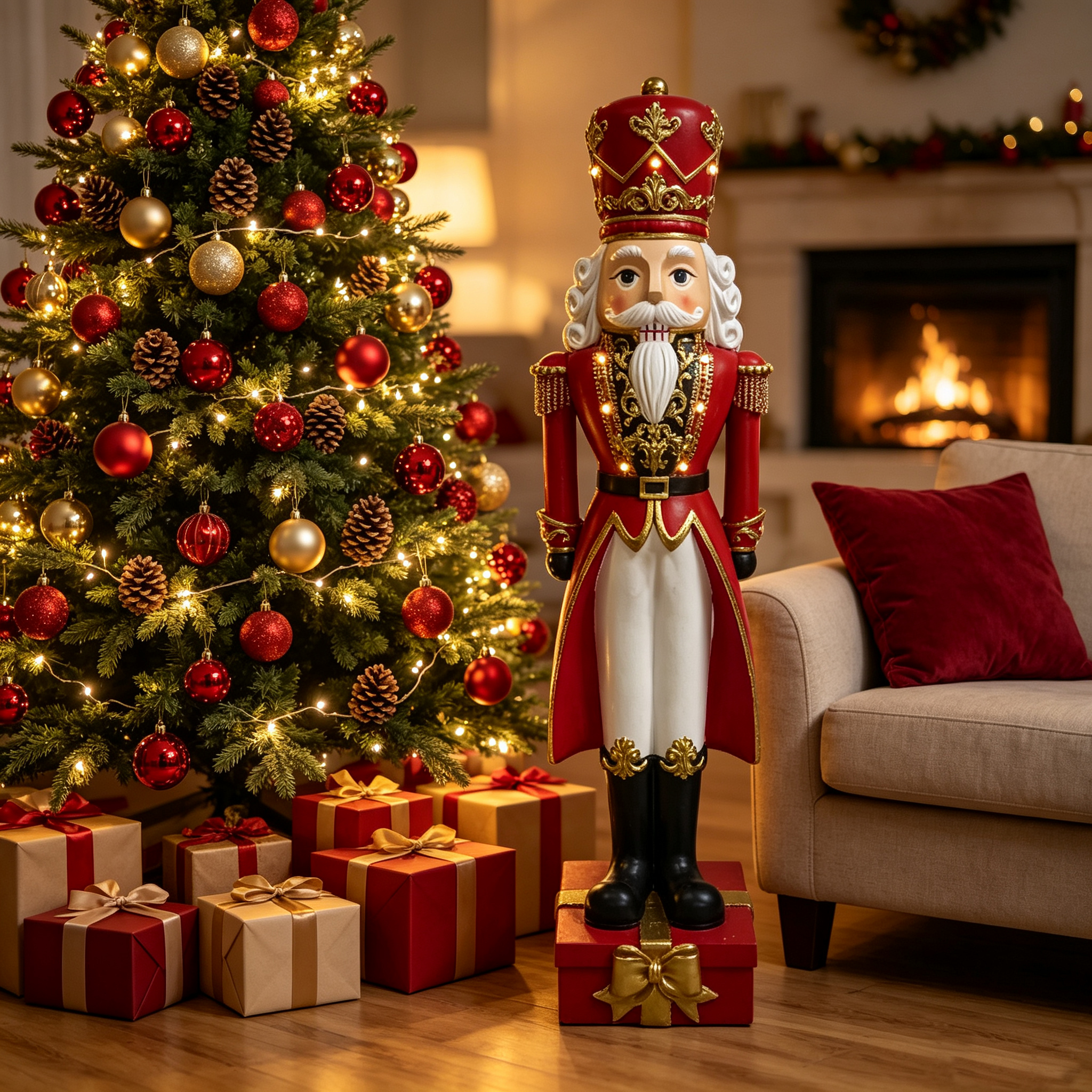 Tall Christmas Nutcracker Soldier Statue