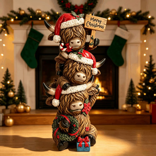 Christmas Cow Statue